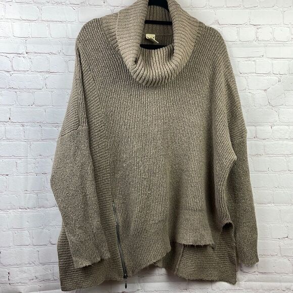 Faded Glory. Cowl neck Hi-Lo Sweater. Tan. Womens XL (16-18). - Picture 1 of 8